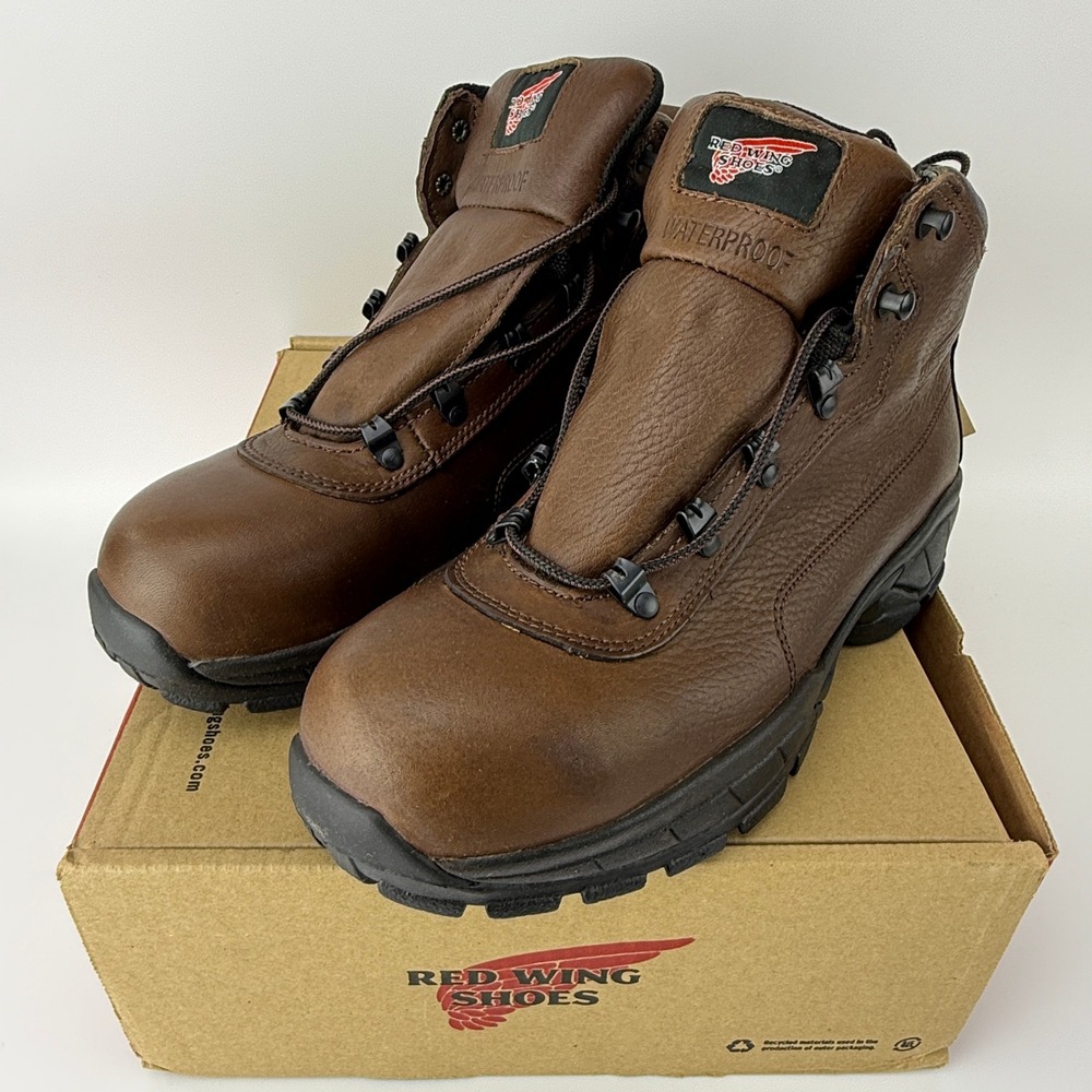 Red Wing 6681 5" Hiker Waterproof Brown Leather Boots Mens 9.5 D NIB